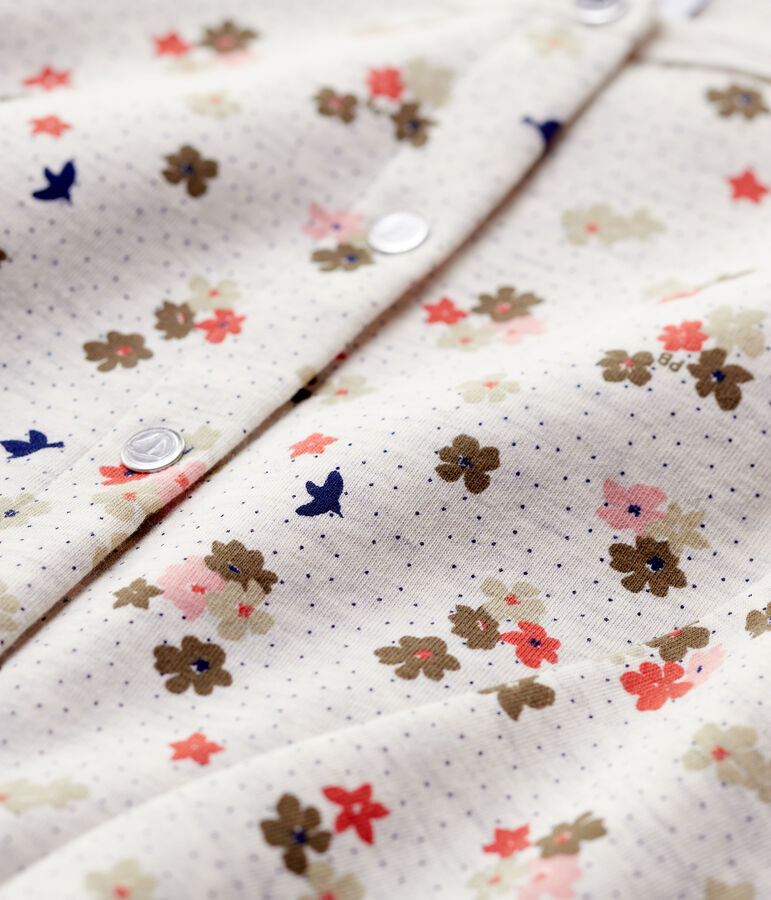 Girls' Cotton Cardigan beige/multicolor